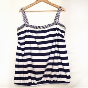 Striped tankini with removable straps